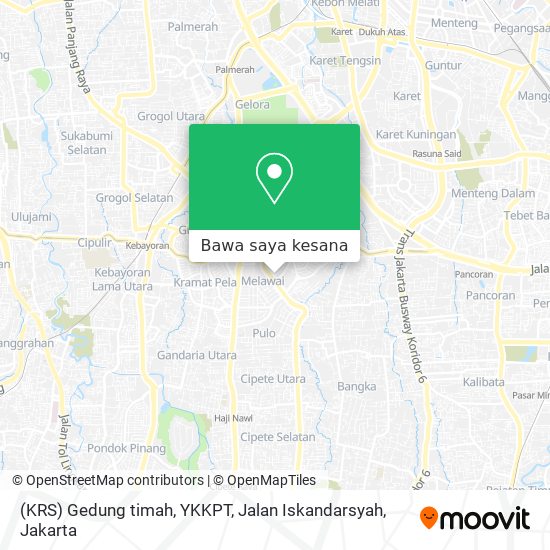 Peta (KRS) Gedung timah, YKKPT, Jalan Iskandarsyah