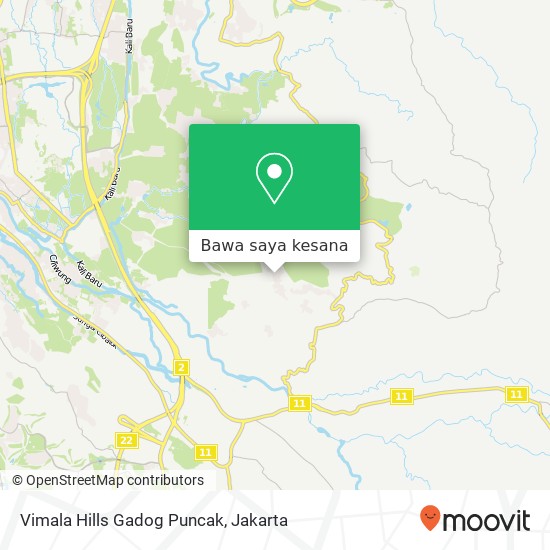 Peta Vimala Hills Gadog Puncak