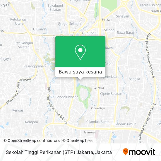 Peta Sekolah Tinggi Perikanan (STP) Jakarta