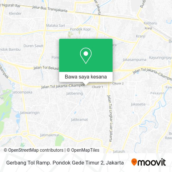 Cara ke Gerbang Tol Ramp. Pondok Gede Timur 2 di Kota Bekasi