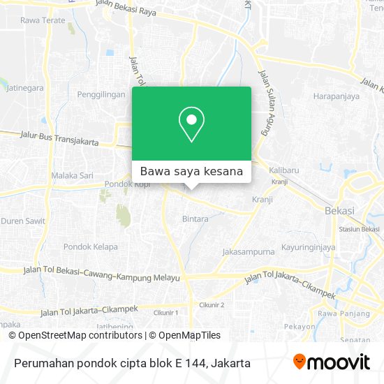 Peta Perumahan pondok cipta blok E 144