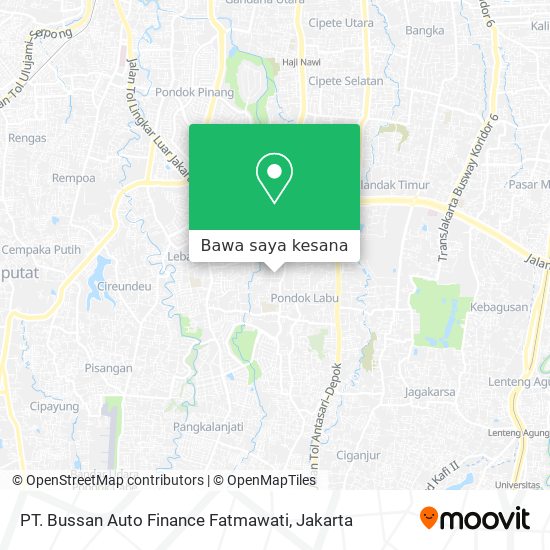 Peta PT. Bussan Auto Finance Fatmawati