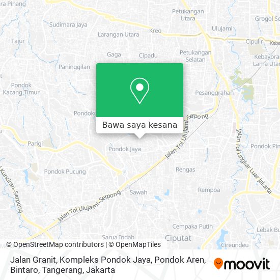 Peta Jalan Granit, Kompleks Pondok Jaya, Pondok Aren, Bintaro, Tangerang