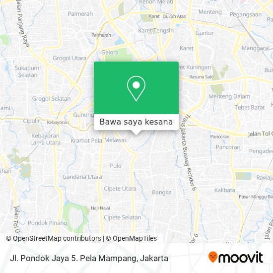 Peta Jl. Pondok Jaya 5. Pela Mampang