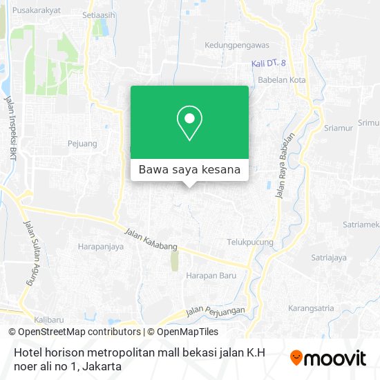 Peta Hotel horison metropolitan mall bekasi jalan K.H noer ali no 1