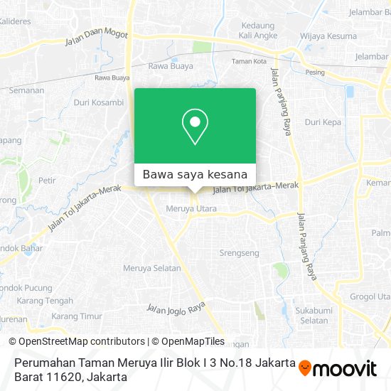 Peta Perumahan Taman Meruya Ilir Blok I 3 No.18 Jakarta Barat 11620
