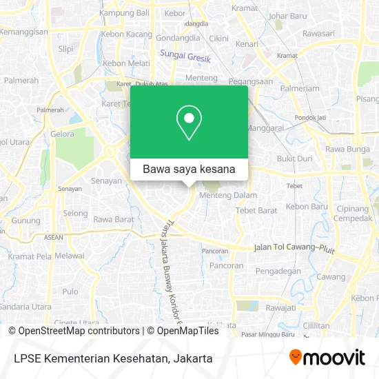 Cara ke LPSE Kementerian Kesehatan di Jakarta Selatan menggunakan bis ...
