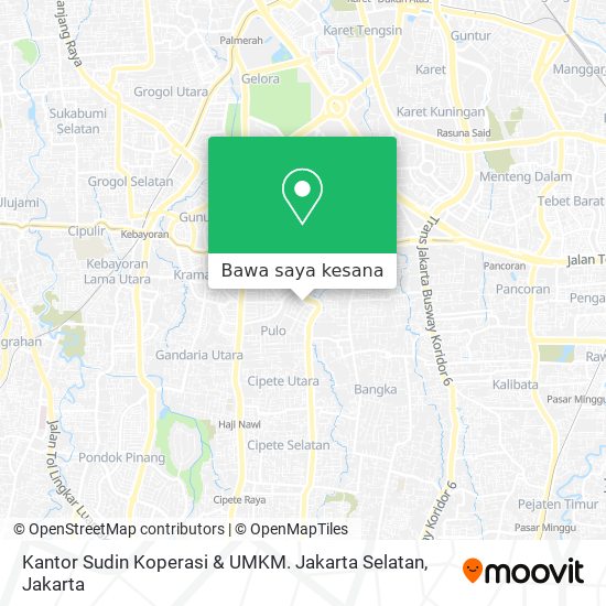 Peta Kantor Sudin Koperasi & UMKM. Jakarta Selatan