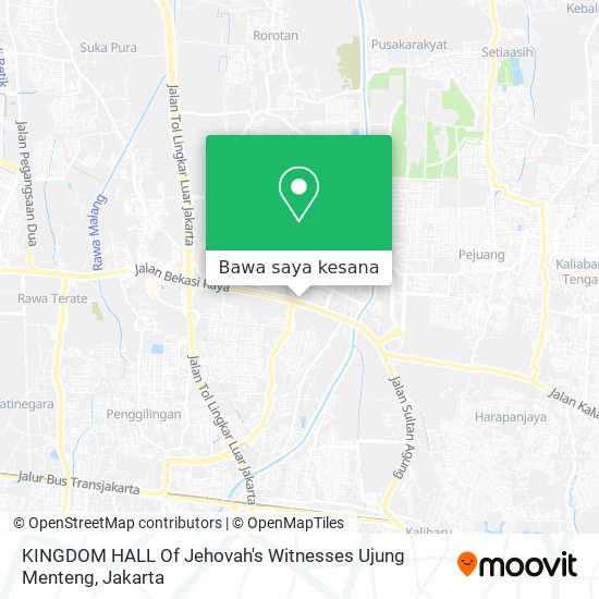 Peta KINGDOM HALL Of Jehovah's Witnesses Ujung Menteng