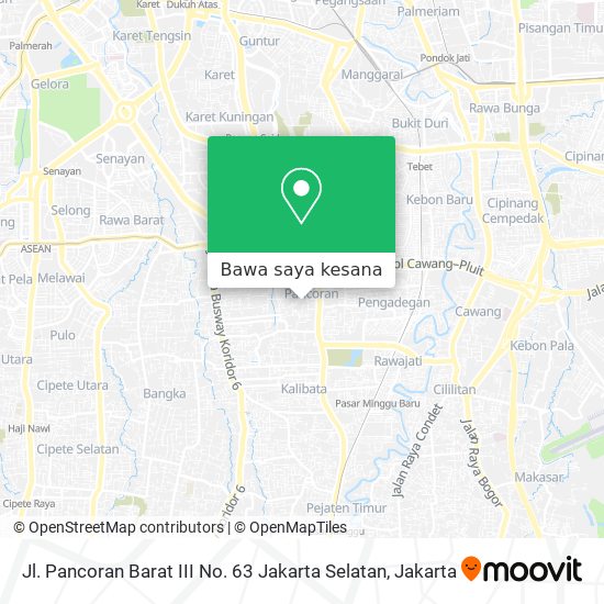 Peta Jl. Pancoran Barat III No. 63 Jakarta Selatan