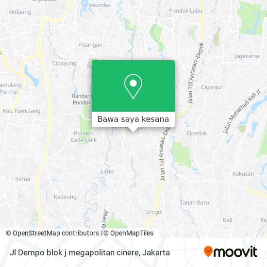 Peta Jl Dempo blok j megapolitan cinere