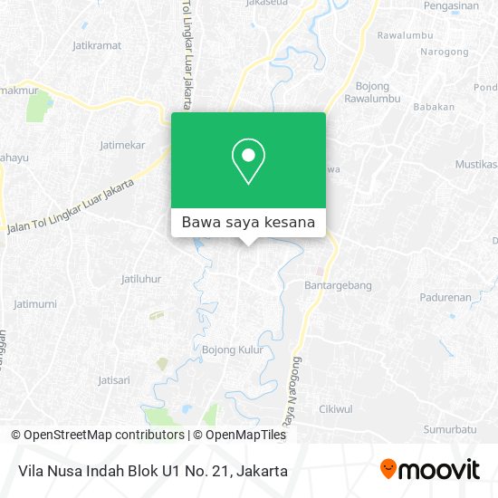 Peta Vila Nusa Indah Blok U1 No. 21