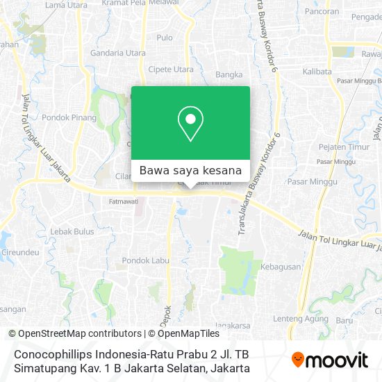 Peta Conocophillips Indonesia-Ratu Prabu 2 Jl. TB Simatupang Kav. 1 B Jakarta Selatan