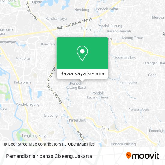 Peta Pemandian air panas Ciseeng