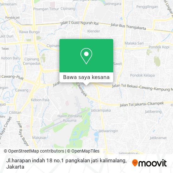 Peta Jl.harapan indah 18 no.1 pangkalan jati kalimalang