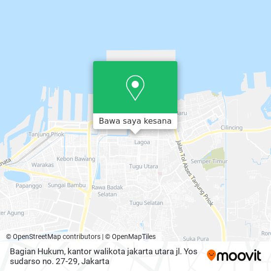 Peta Bagian Hukum, kantor walikota jakarta utara jl. Yos sudarso no.  27-29