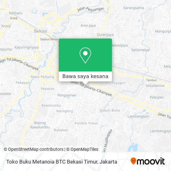 Peta Toko Buku Metanoia BTC Bekasi Timur