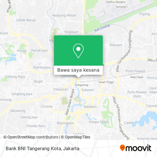 Peta Bank BNI Tangerang Kota