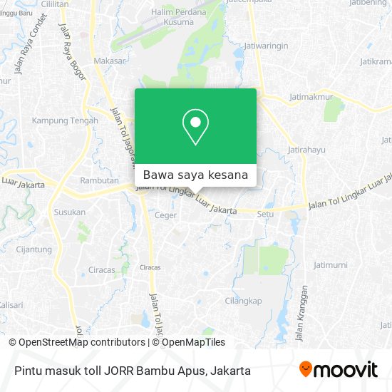 Peta Pintu masuk toll JORR Bambu Apus