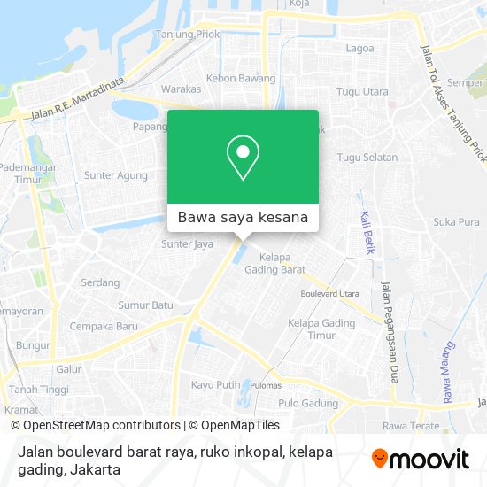 Peta Jalan boulevard barat raya, ruko inkopal,  kelapa gading