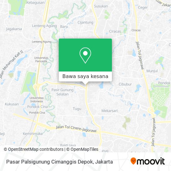 Peta Pasar Palsigunung Cimanggis Depok
