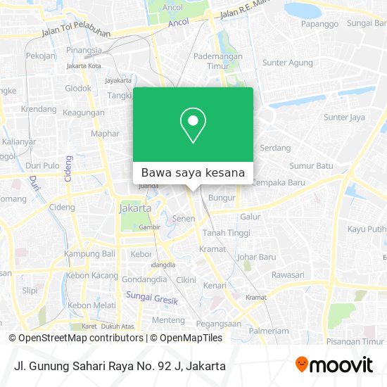 Peta Jl. Gunung Sahari Raya No. 92 J