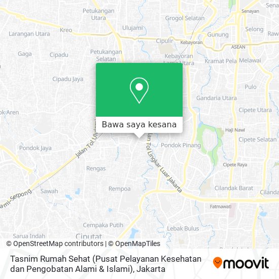 Peta Tasnim Rumah Sehat (Pusat Pelayanan Kesehatan dan Pengobatan Alami & Islami)