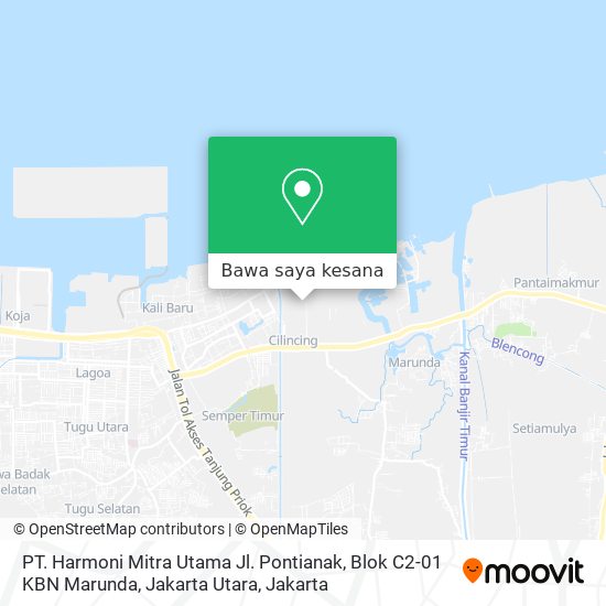 Peta PT. Harmoni Mitra Utama  Jl. Pontianak, Blok C2-01 KBN Marunda, Jakarta Utara