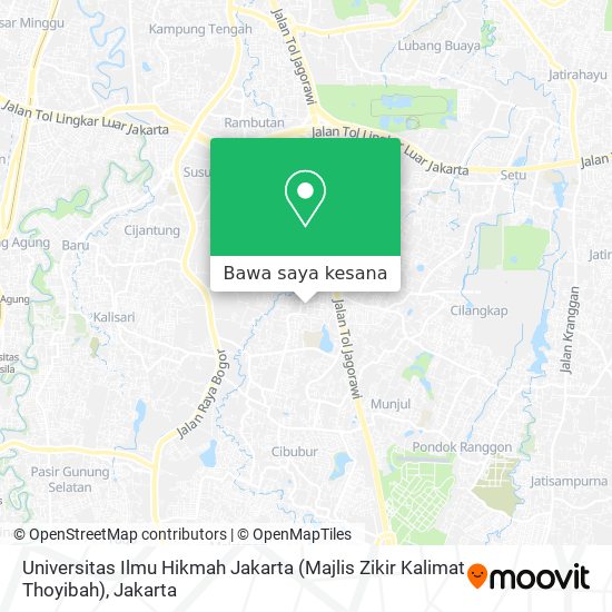 Peta Universitas Ilmu Hikmah Jakarta (Majlis Zikir Kalimat Thoyibah)