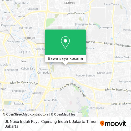 Peta Jl. Nusa Indah Raya, Cipinang Indah I, Jakarta Timur.