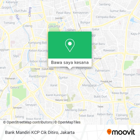 Peta Bank Mandiri KCP Cik Ditiro