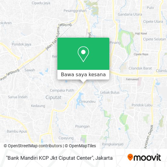 Peta "Bank Mandiri KCP Jkt Ciputat Center"