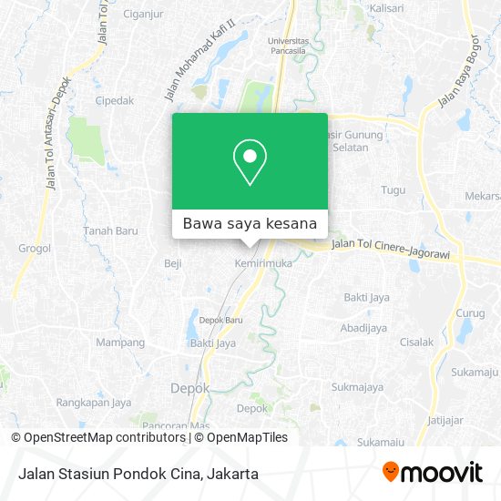 Peta Jalan Stasiun Pondok Cina