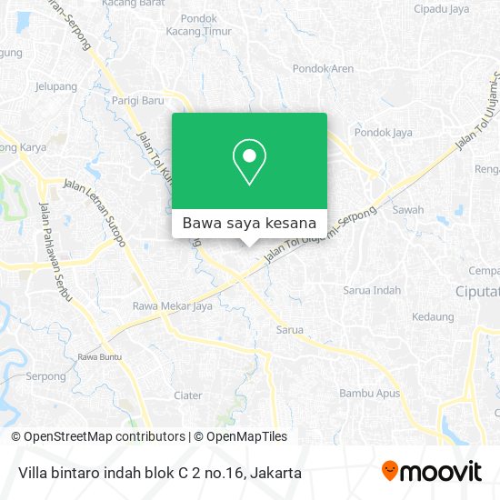 Peta Villa bintaro indah blok C 2 no.16