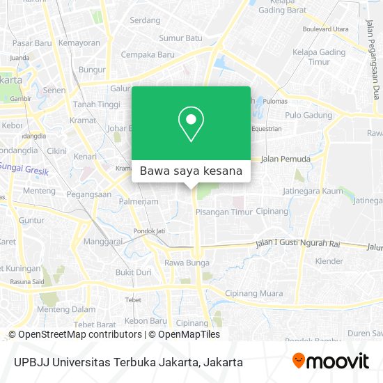 Peta UPBJJ Universitas Terbuka Jakarta