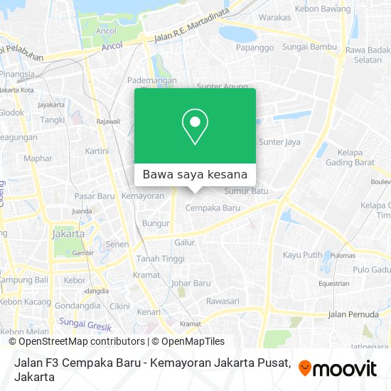 Peta Jalan F3 Cempaka Baru - Kemayoran Jakarta Pusat