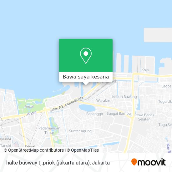 Peta halte busway tj.priok (jakarta utara)