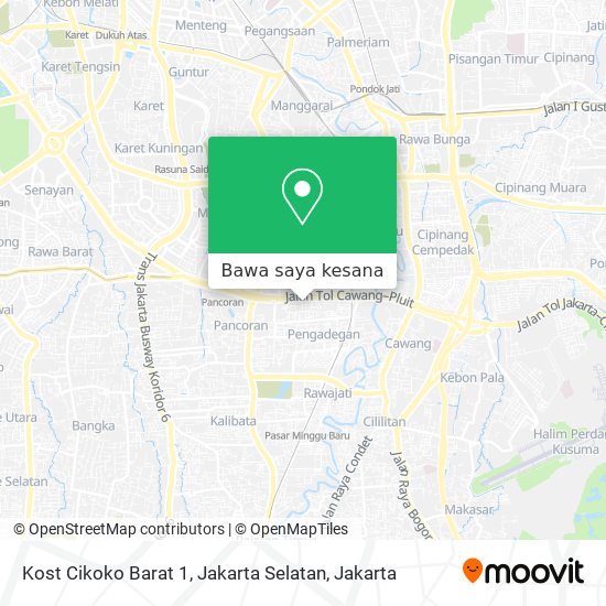 Peta Kost Cikoko Barat 1, Jakarta Selatan