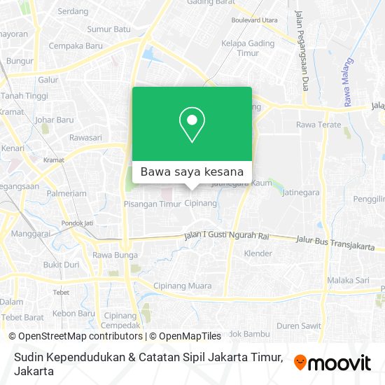 Peta Sudin Kependudukan & Catatan Sipil Jakarta Timur