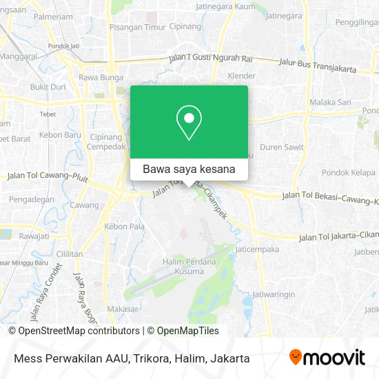 Peta Mess Perwakilan AAU, Trikora, Halim