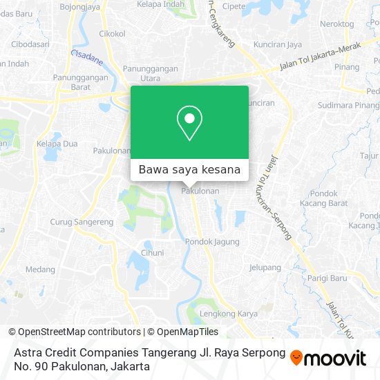 Peta Astra Credit Companies  Tangerang Jl. Raya Serpong No. 90 Pakulonan