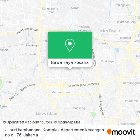 Peta Jl puri kembangan. Komplek departemen keuangan no c - 76
