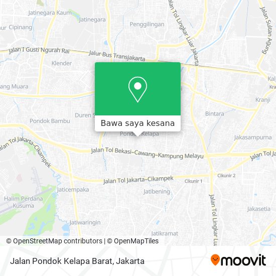 Peta Jalan Pondok Kelapa Barat