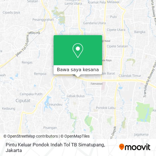 Peta Pintu Keluar Pondok Indah Tol TB Simatupang