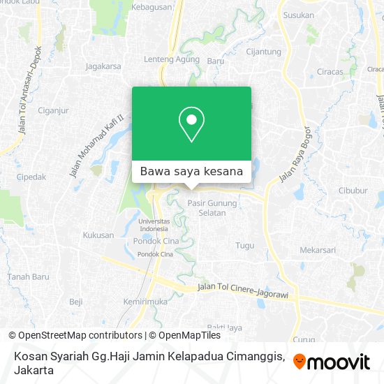 Peta Kosan Syariah Gg.Haji Jamin Kelapadua Cimanggis