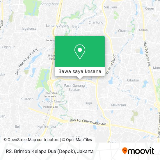 Peta RS. Brimob Kelapa Dua (Depok)