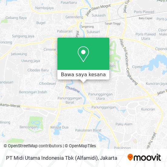 Peta PT Midi Utama Indonesia Tbk (Alfamidi)