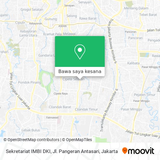Peta Sekretariat IMBI DKI, Jl. Pangeran Antasari