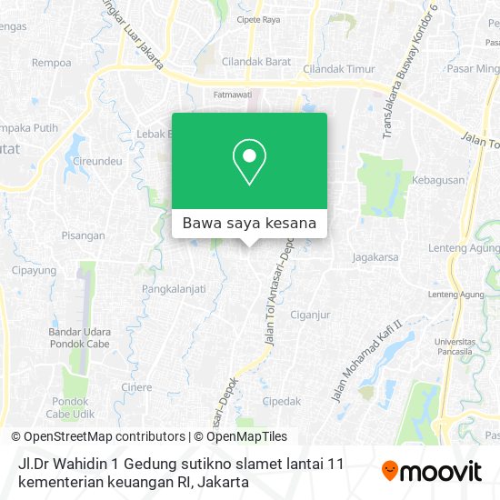 Peta Jl.Dr Wahidin 1 Gedung sutikno slamet lantai 11 kementerian keuangan RI