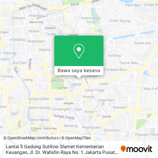 Peta Lantai 5 Gedung Sutikno Slamet Kementerian Keuangan, Jl. Dr. Wahidin Raya No. 1 Jakarta Pusat